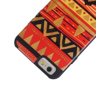 Cover iPhone 6 e 6s in Legno colorato con disegno Tribale Rosso