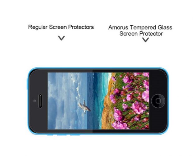 AMORUS Vetro Temperata Salvaschermo per iPhone 5c