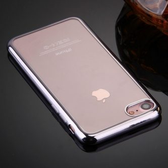Cover iPhone 7 in TPU Trasparente e Bordo Cromato