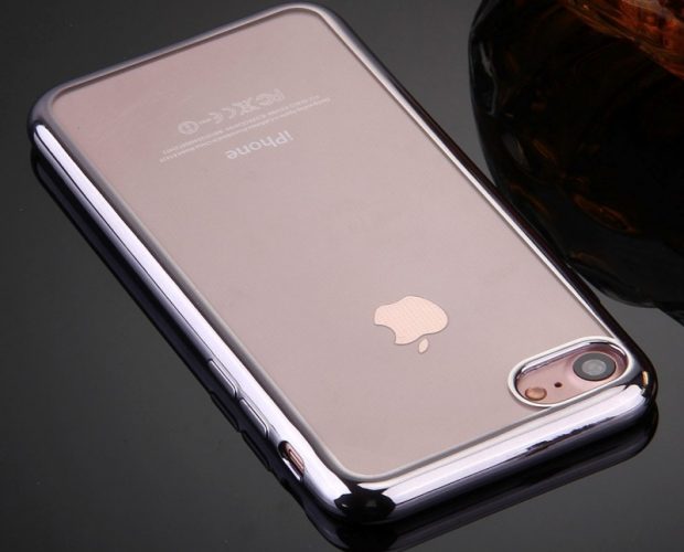 Cover iPhone 7 in TPU Trasparente e Bordo Cromato