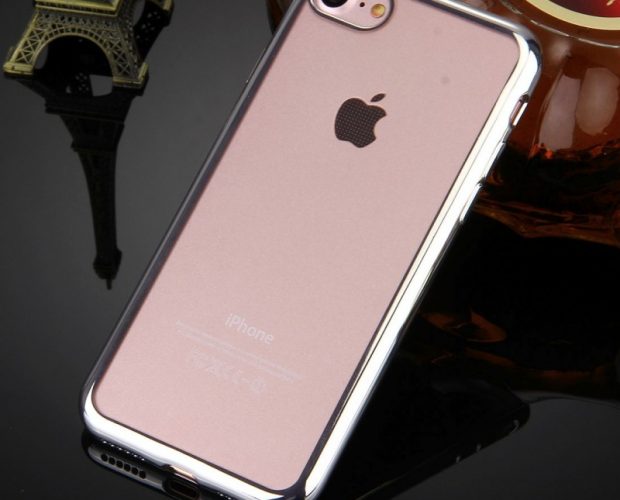 Cover iPhone 7 in TPU Trasparente e Bordo Cromato